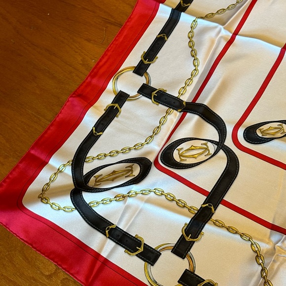 Cartier “le must de Cartier” silk scarf EUC aprox 33” square - Picture 7 of 11